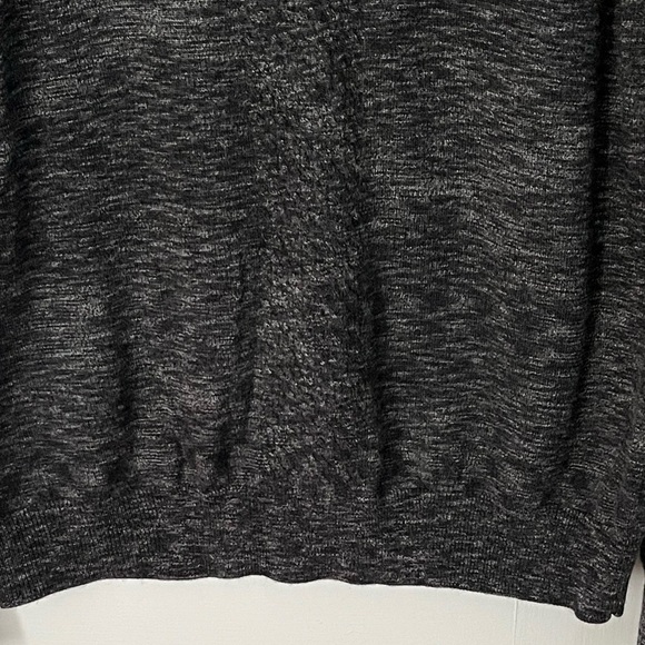 Bugatchi UOMO 100% Italian Merino Wool Heathered Charcoal V Neck Sweater Mens L - Picture 3 of 14